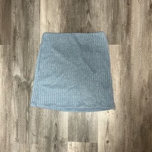 Princess Polly baby blue mini skirt with textured stripes